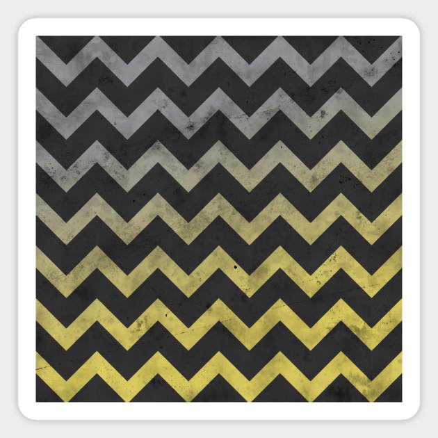 Chevron tan yellow ombre dark gray lines pattern vintage design Magnet by PLdesign